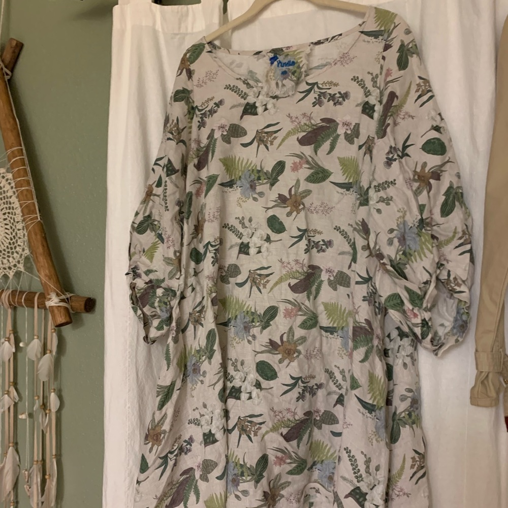 Yuvita floral linen dress
